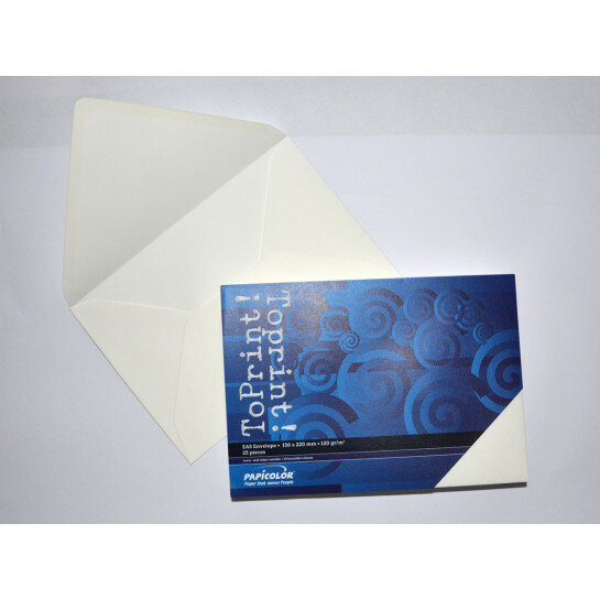 (No. 2358311) 25x envelop 156x220mm-A5 ToPrint ivory 120 grams (FSC Mix Credit) - UITLOPEND -
