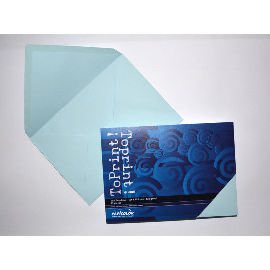 (No. 2358314) 25x envelop 156x220mm-A5 ToPrint lichtblauw 120 grams (FSC Mix Credit) - UITLOPEND-