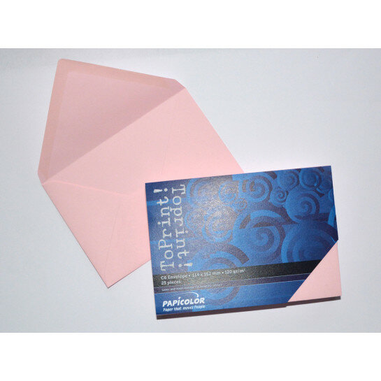 (No. 2378302) 25x envelop 114x162mm-C6 ToPrint roze 120 grams (FSC Mix Credit) - UITLOPEND -