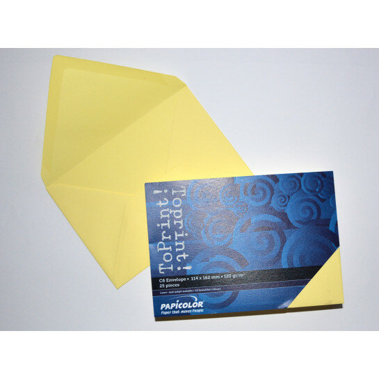 (No. 2378304) 25x envelop 114x162mm-C6 ToPrint kanariegeel 120 grams (FSC Mix Credit) - UITLOPEND -