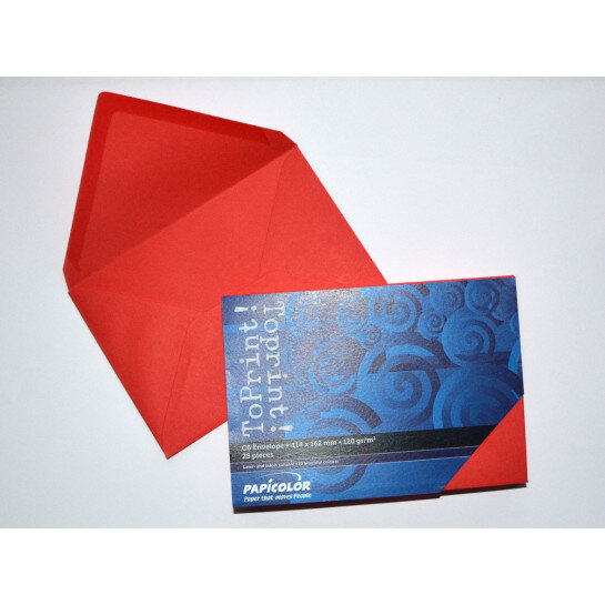(No. 2378309) 25x envelop 114x162mm-C6 ToPrint rood 120 grams (FSC Mix Credit) - UITLOPEND-