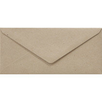 (No. 238322) 50x envelop 110x220mm- DL Recycled Kraft Grijs 100 grams (FSC Recycled 100%)