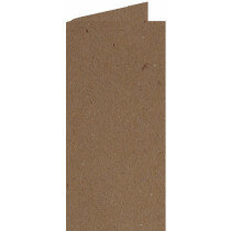 (No. 220323) 50x kaart dubbel staand 105x210mm- DL Recycled Kraft Bruin 220 grams (FSC Recycled 100%)