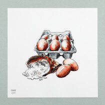 (Art.no. 910015) Poster 'Grocery' Eggs Design Karlijn van de Wier