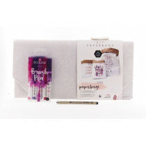 (No. 82201) Set paperbags Love + fineliner & brushpennen