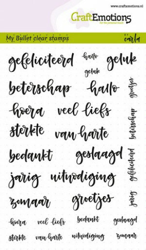 (No. 130501/1707) CraftEmotions clearstamps A6 - Bullet Journal - tekst diverse 5-10mm (NL)