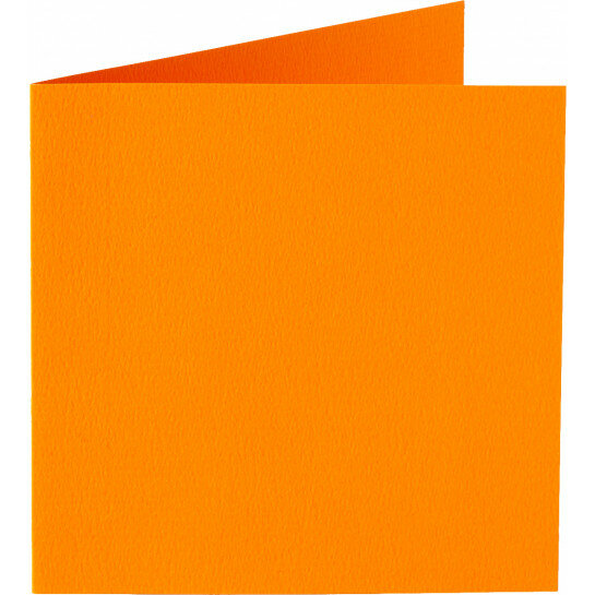 (No. 260911) 50x Doppelkarte quadratisch gefaltet 132x132mm Original orange 200 Gramm 