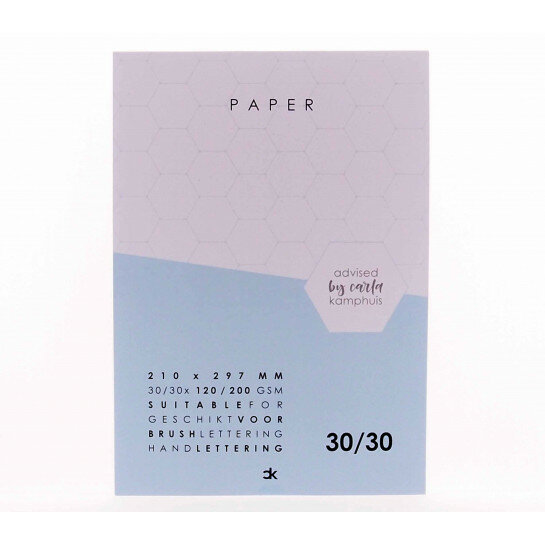 (No. 214861) A4 Papier-/Kartonblok Carla Kamphuis 30/30 vel/120/200 grs. wit oefenpapier/karton