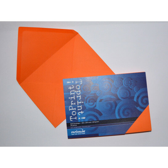 (No. 2358308) 25x Umschlag A5 156x220mm ToPrint orange 120 Gramm (FSC Mix Credit) - AUSGEHEND -