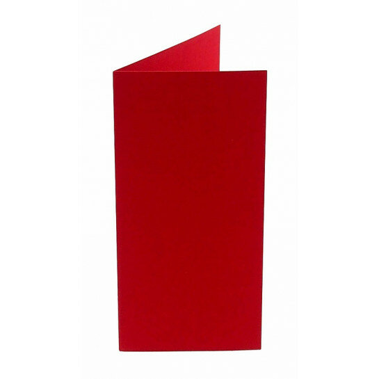 (No. 220918) 50x Doppelkarte stehend gefaltet 105x210mm Original rot 200 Gramm 