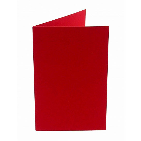 (No. 242918) 50x Doppelkarte stehend gefaltet 115x175mm Original rot 200 Gramm 