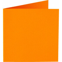 (No. 260911) 50x Doppelkarte quadratisch gefaltet 132x132mm Original orange 200 Gramm 