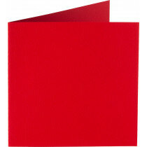 (No. 260918) 50x Doppelkarte quadratisch gefaltet 132x132mm Original rot 200 Gramm 