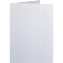 (No. 327330) 6x Doppelkarte stehend Original Metallic 115x175mm Pearlwhite 250 Gramm