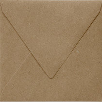 (No. 240323) 50x Umschlag quadratisch 160x160mm Recycled braun 100 Gramm (FSC Recycled 100%)