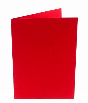 (No. 206918) 50x Doppelkarte stehend gefaltet A5 148x210mm Original rot 200 Gramm (FSC Mix Credit) 