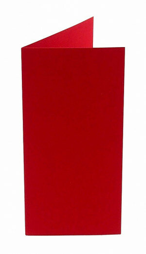 (No. 220918) 50x Doppelkarte stehend gefaltet 105x210mm Original rot 200 Gramm 