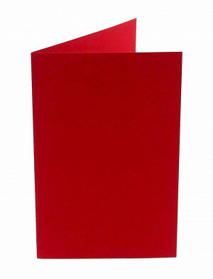 (No. 242918) 50x Doppelkarte stehend gefaltet 115x175mm Original rot 200 Gramm 