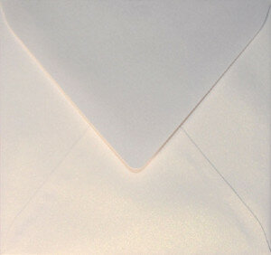 (No. 240330) 50x Umschlag Original Metallic 160x160mm Pearlwhite 120 Gramm (FSC Mix Credit) 