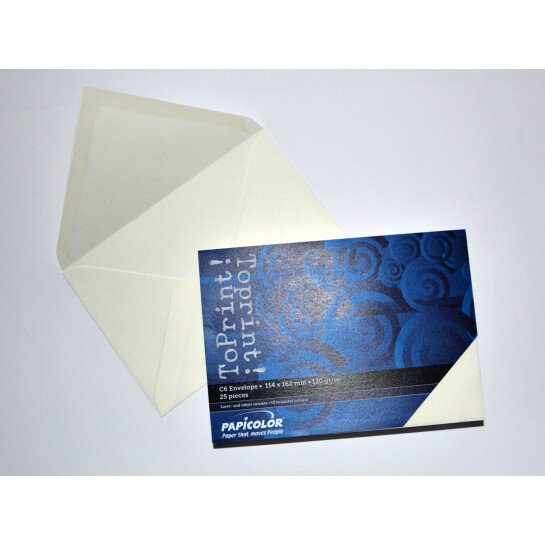 (No. 2378311) 25x enveloppe ToPrint 114x162mmC6 ivory 120 g/m² (FSC Mix Credit) - TERMINÉ-