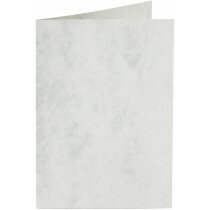 (No. 22261) 50x carte double debout Marble 105x148mm-A6 gris clair marbré 200 g/m² 