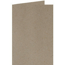 (No. 206322) 50x carte double debout 148x210mm- A5 Recycled Kraft gris 220 g/m² (FSC Recycled 100%)