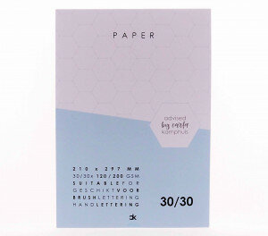 (No. 214861) A4 Papier-/Kartonblok Carla Kamphuis 80 vel/120 grs. wit oefenpapier